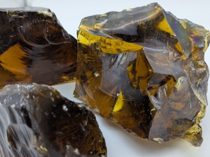 Preview: Glasbrocken bernstein dunkel ca. 60-120 mm